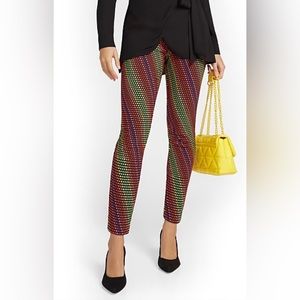 NY&Co Whitney High-Waisted Pull-On Slim Leg Ankle Pant, Polka Dot, Size MP